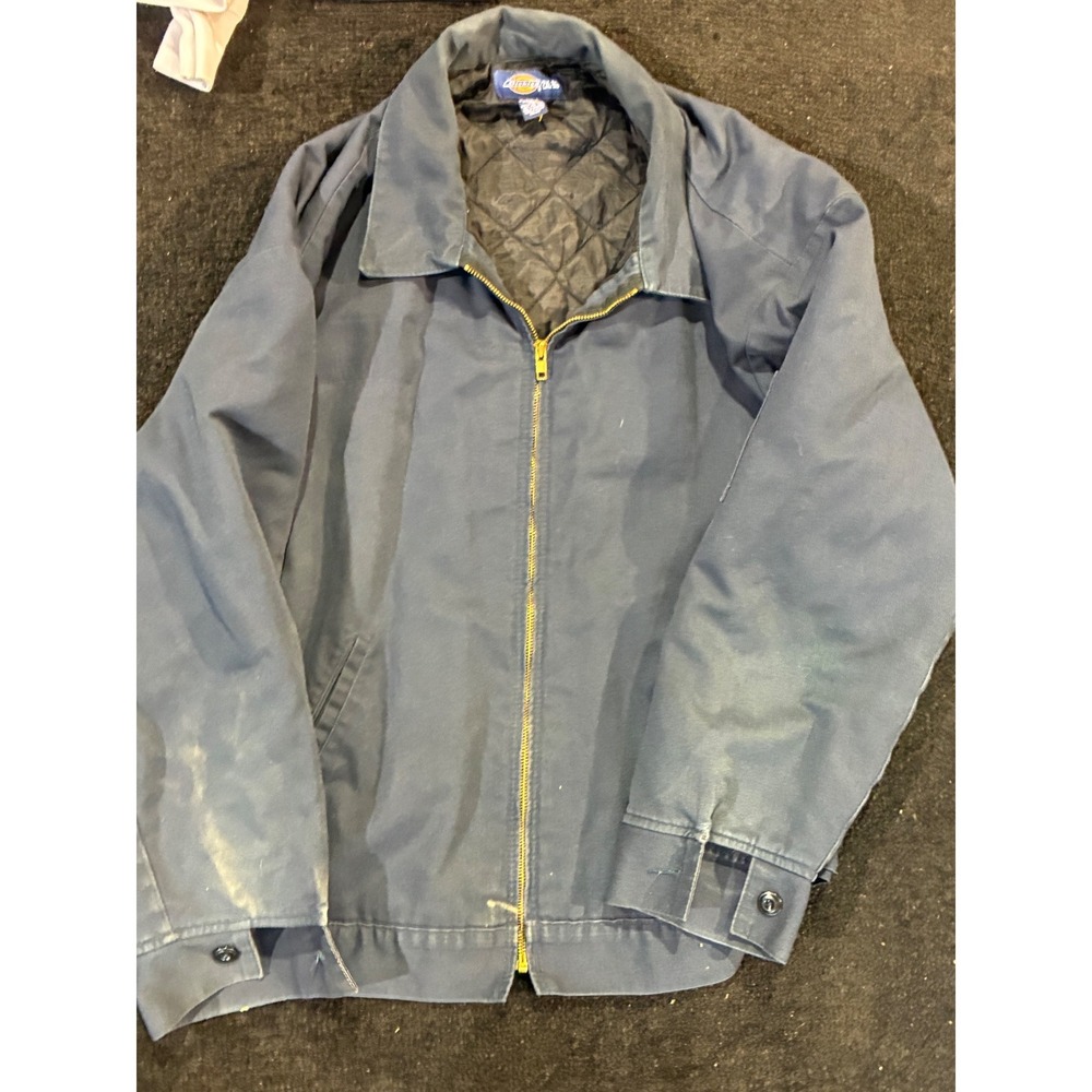 Dickies Mens 2XL Navy Blue Quilted Lined Eisenhower Work Jacket TJ15 DN